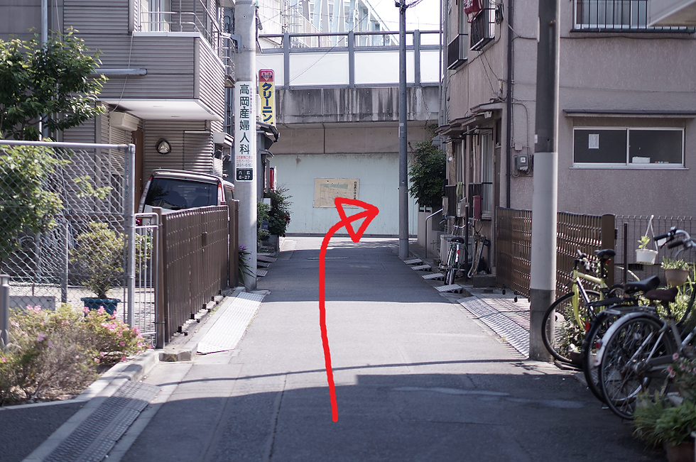 Ｔ字路を右折