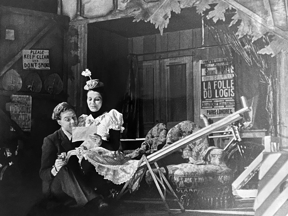 Marius Goring as Vernon Wetherell, Lord Bantock and Lucie Mannheim as Polly/Fanny Wetherell, Lady Bantock rehearsing 'Lady Fanny' by Jerome K. Jerome at the Duke of York's Theatre, London March - April 1939