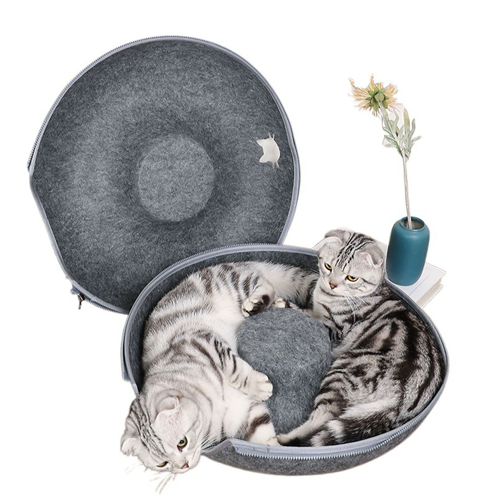 Thumbnail: Interactive Round Small Cat Tunnel Nest Felt Kittens Bed House Scratcher Cat Don