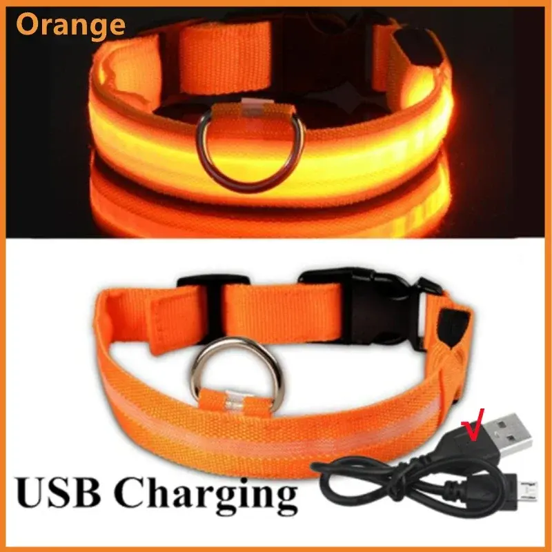 Thumbnail: BrightGuard-3 Modes Dog Luminous Charge Collar Led Usb Cat Dogs Collars Detachab