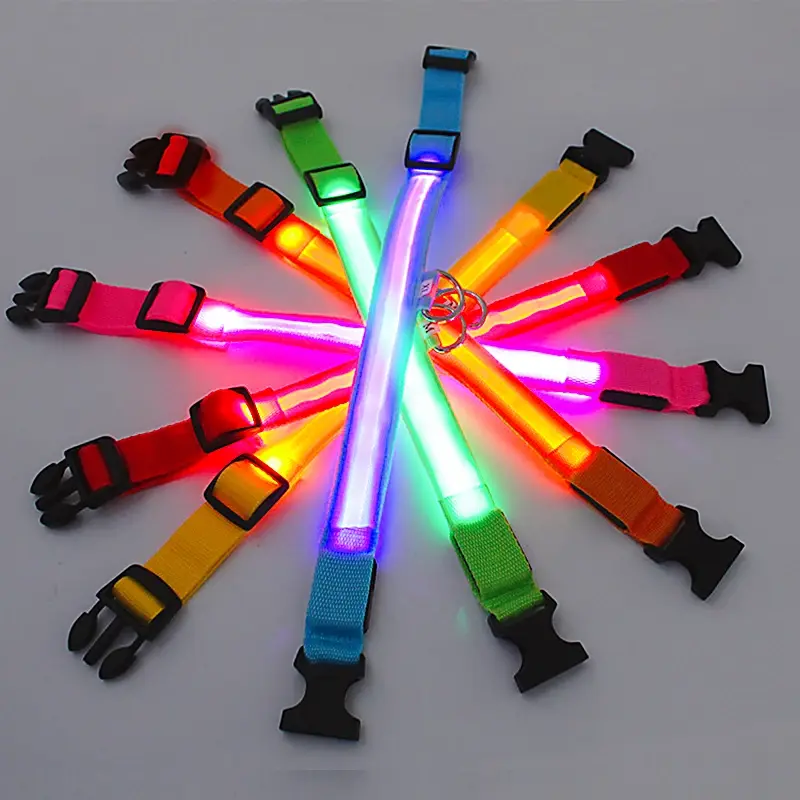 Thumbnail: BrightGuard-3 Modes Dog Luminous Charge Collar Led Usb Cat Dogs Collars Detachab