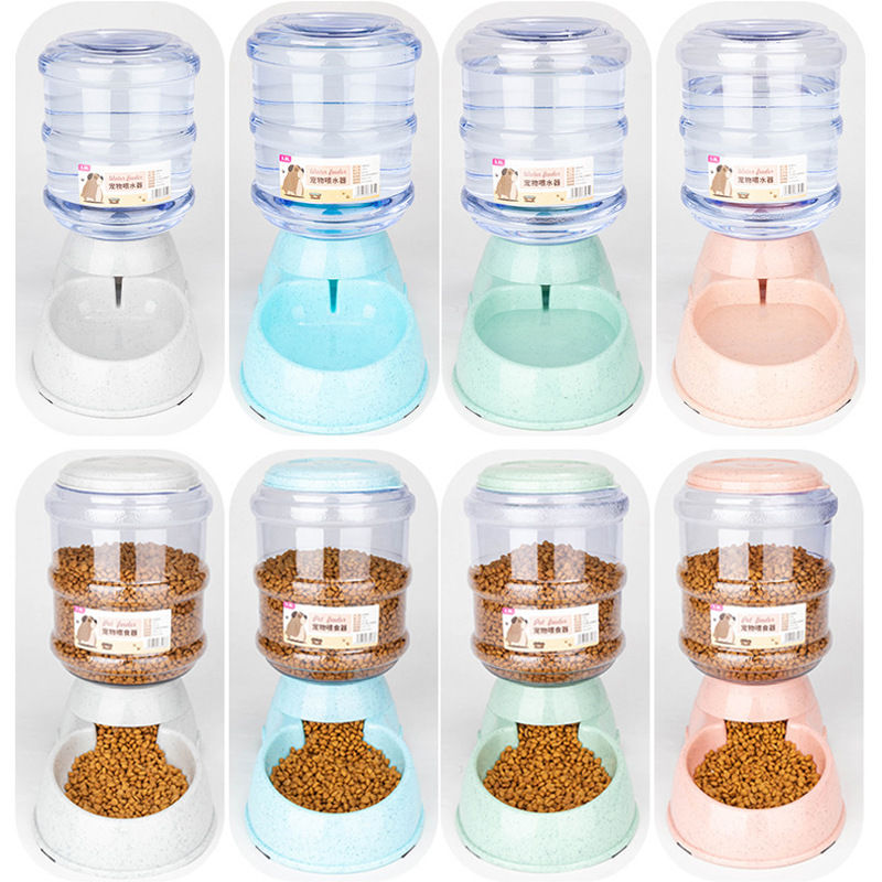 Thumbnail: Large Capacity Pet Feeder Bowls Small Dog Food Bowl Automatic Water Dispenser Ca