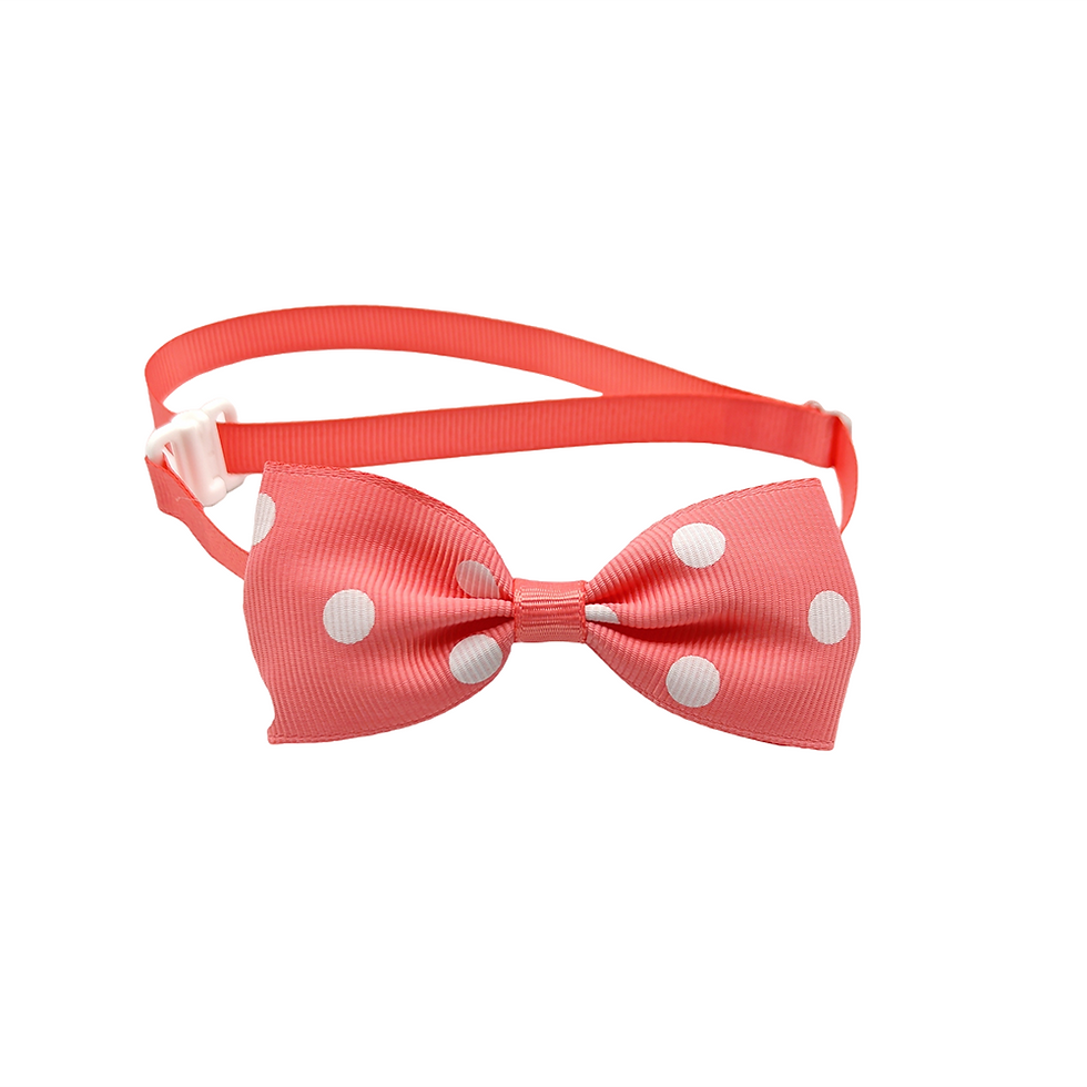 Thumbnail: 10pcs Ribbon Bow Ties For Dogs Adjustable Neck Tie For Cat Dots Pattern Pet Groo