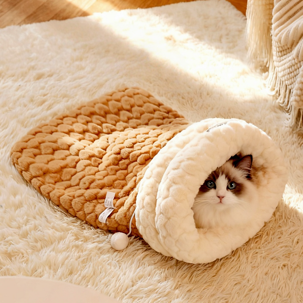 Thumbnail: Upgraded Enclosed Cat Bed: Winter Snuggle Sack with Burrow Entry & Security Hood