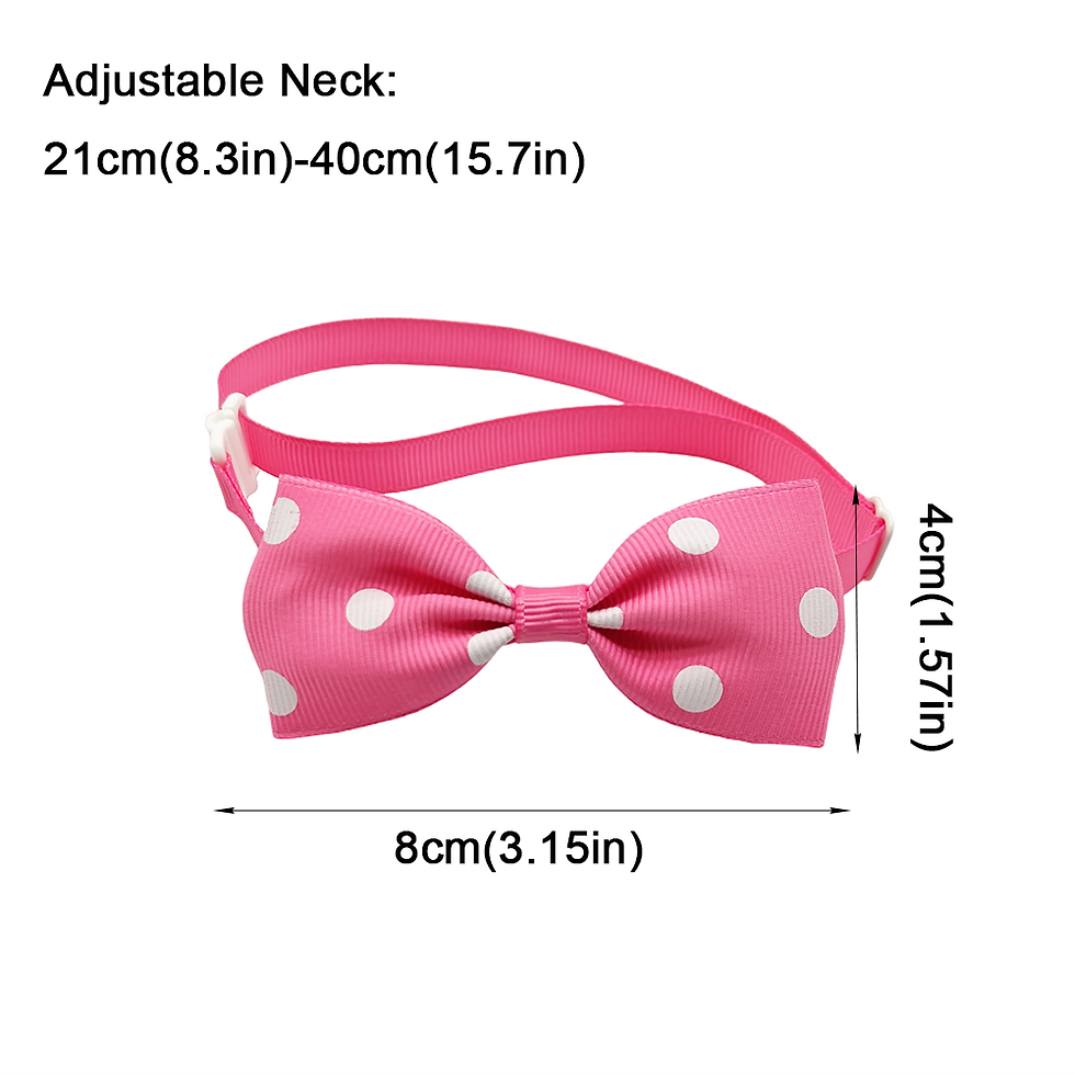 Thumbnail: 10pcs Ribbon Bow Ties For Dogs Adjustable Neck Tie For Cat Dots Pattern Pet Groo