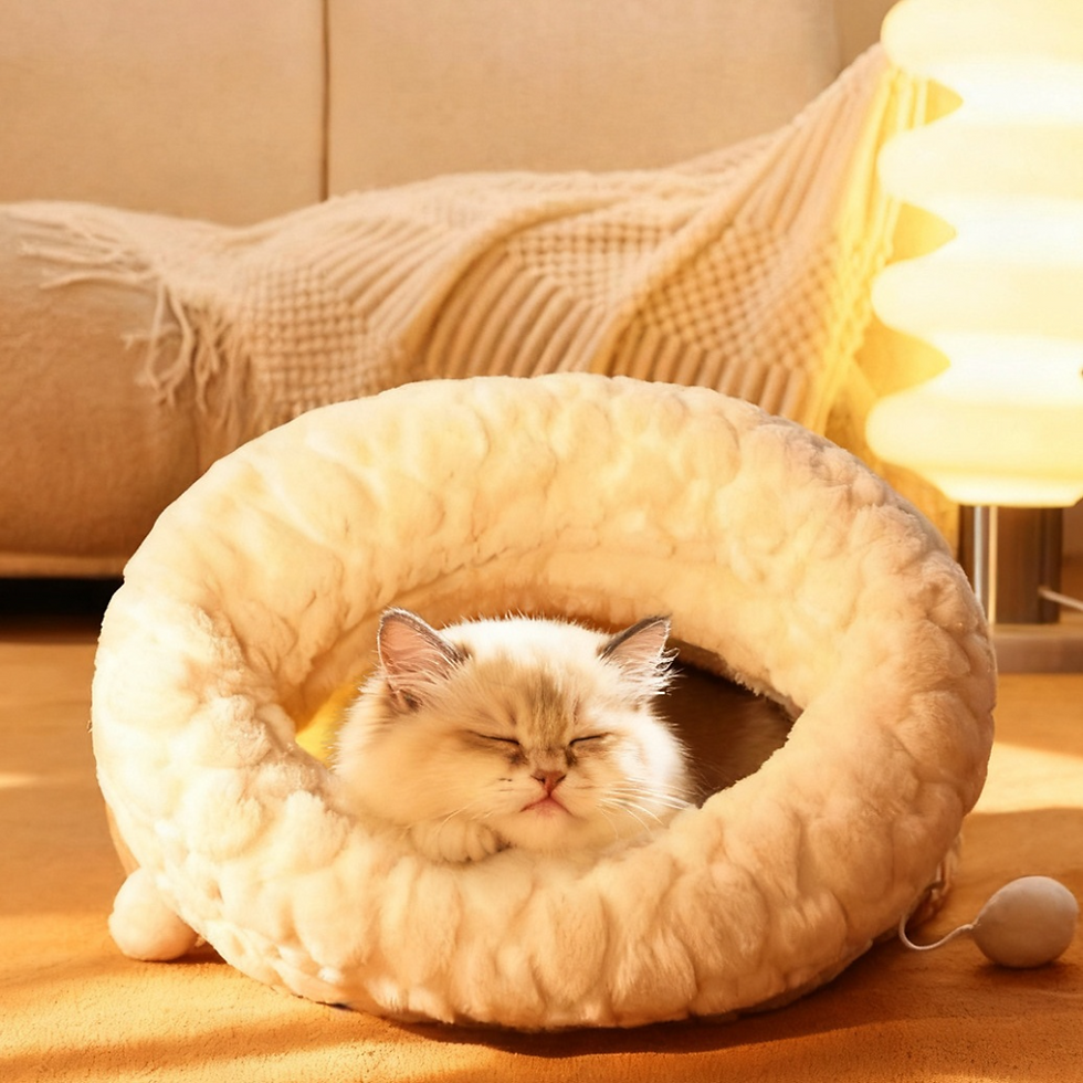 Thumbnail: Upgraded Enclosed Cat Bed: Winter Snuggle Sack with Burrow Entry & Security Hood