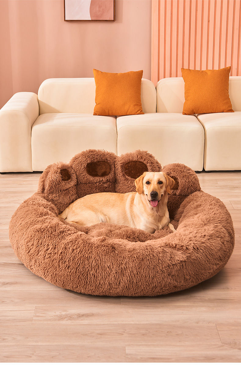 Thumbnail: Fluffy Dog Bed Winter Warm Large Pet Products Small Sofa Baskets Pets Kennel Mat
