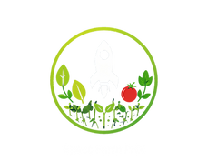 logo for a company named Space Farm PHX, which grows hydroponic microgreens, basil, a 1555
