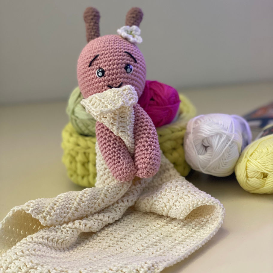 Doudou ape all’uncinetto fatto a mano in cotone