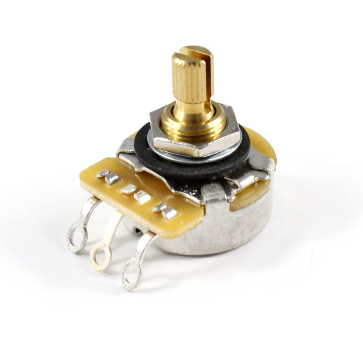 CTS 250K Short 1/4" Split Shaft Audio Taper Pot 24 Spline