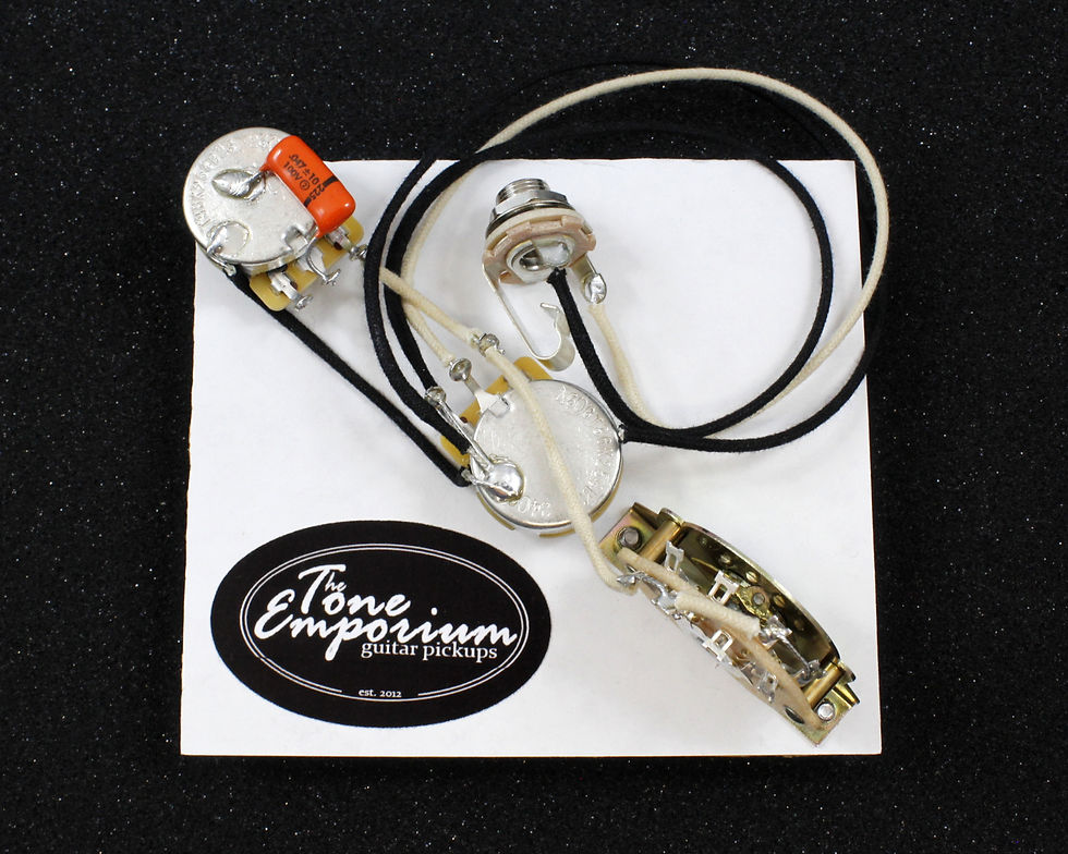 Thumbnail: Premium Harness for Tele  - 3 Way w/ CTS 250K Split Shaft & 1/4" Adapter Sleeves