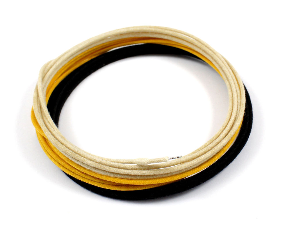 Thumbnail: Push-back Cloth Guitar Wire 15 Feet (5' Black/5' White /5' Yellow)