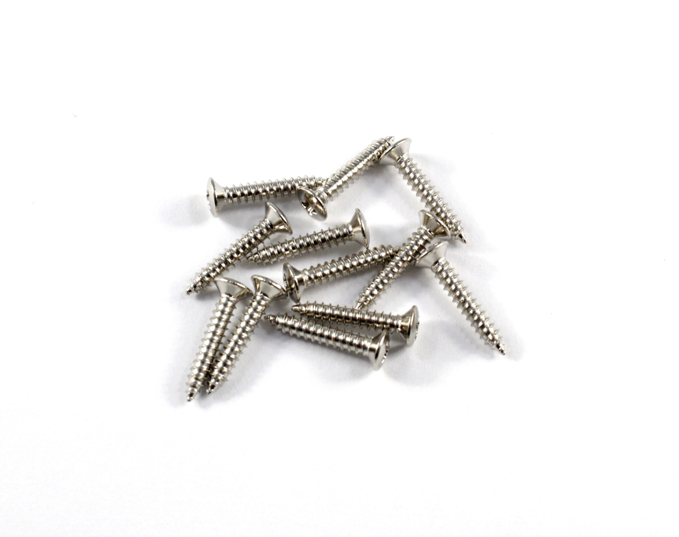 Phillips #3 - 2.5mm x 15mm Oval Head Countersunk Screws / Nickel 12-Pack
