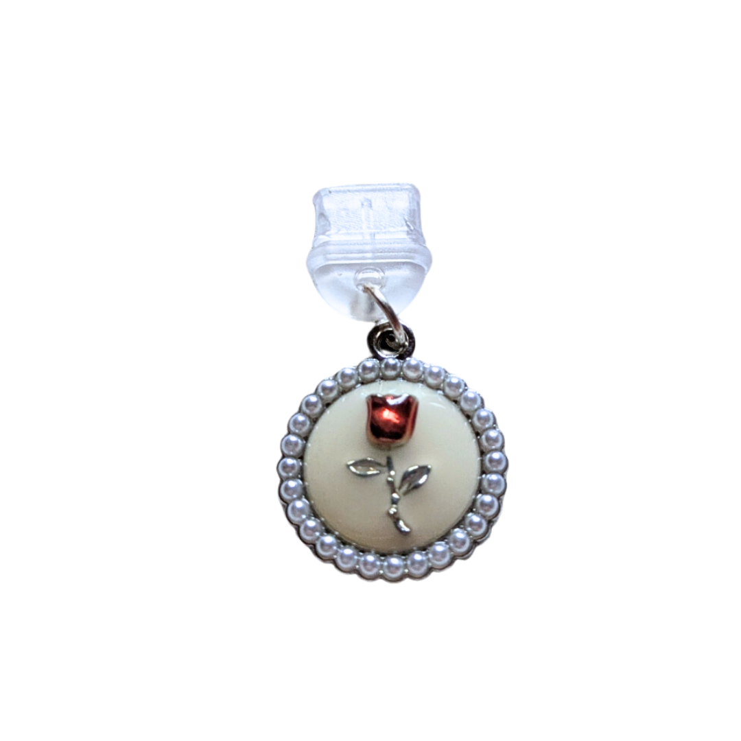 Pearly Rose Kindle and Phone Charm