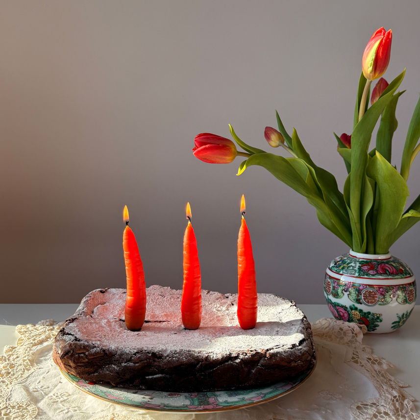 Carrot candles. 3 orange pieces
