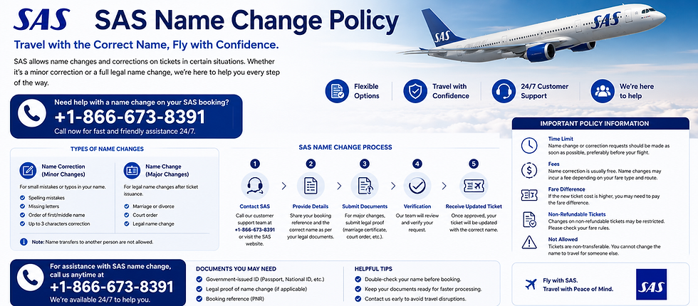 How to Correct a Name on SAS Airlines Ticket Before Flight in 2026