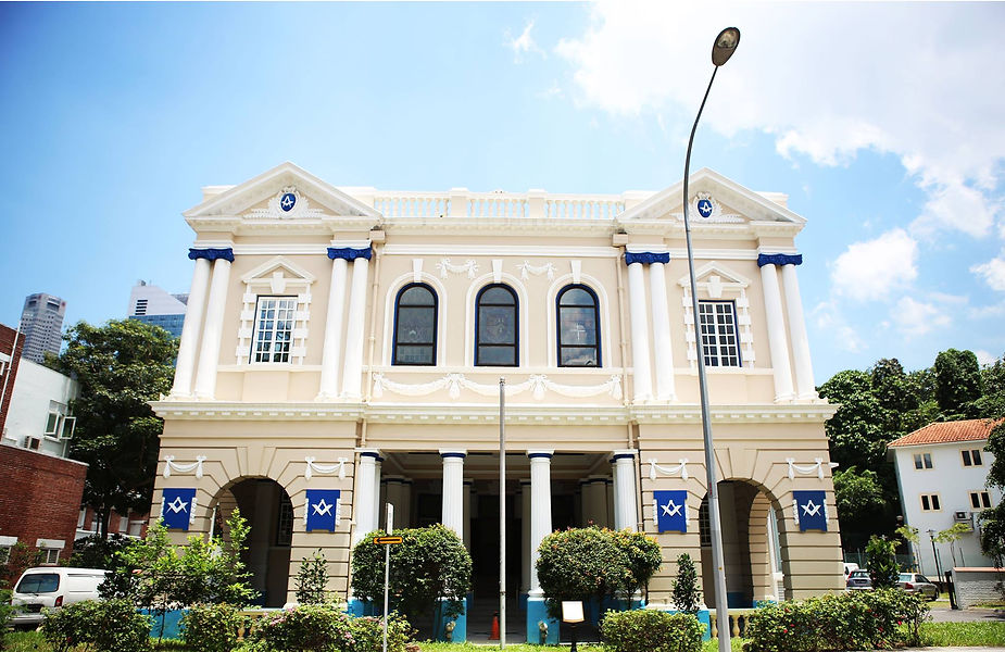 View of the Masonic Hall building in Singapore