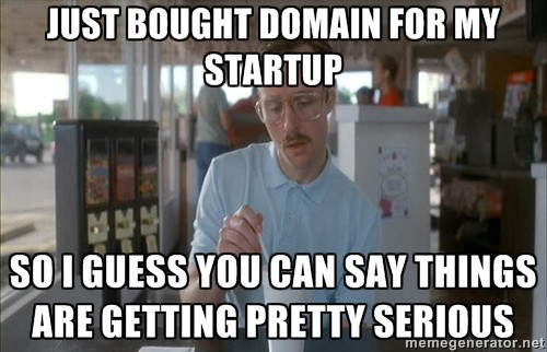 Things are serious when you buy a domain for your startup.