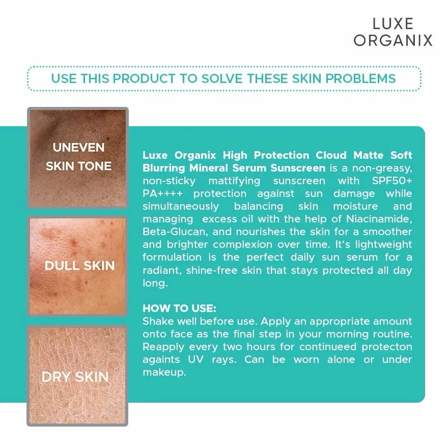 Thumbnail: Luxe Organix Cloud Matte Soft Blurring Mineral Serum Sunscreen SPF50+ PA+++
