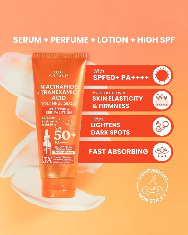 Thumbnail: Luxe Organix Niacinamide + Tranexamic Acid Youthful Glow Whitening Serum Lotion 