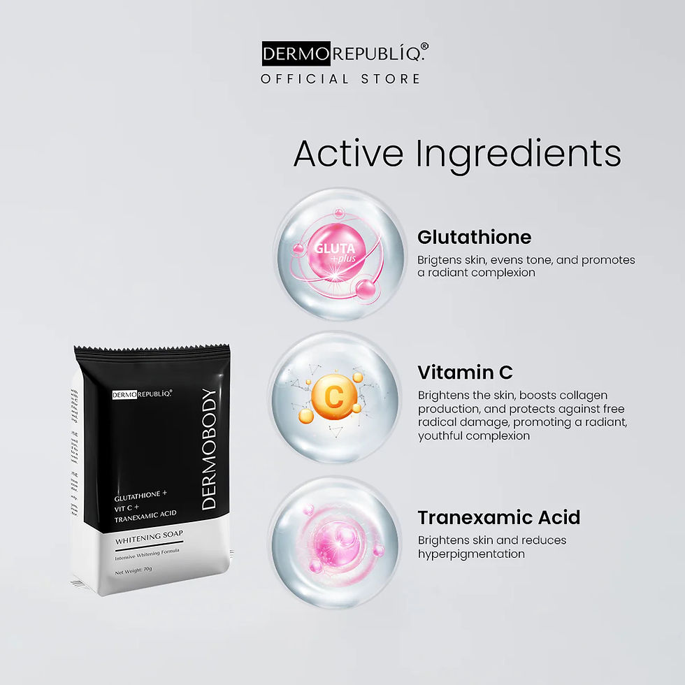 Thumbnail: Dermorepubliq glutathione + vitamin c + tranexamic acid brightening body bar 135