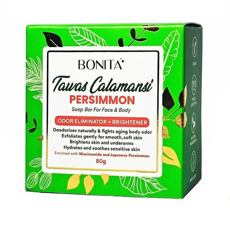 Bonita Tawas Calamansi Persimmon Soap (Odor Eliminator + Brightener) 80g