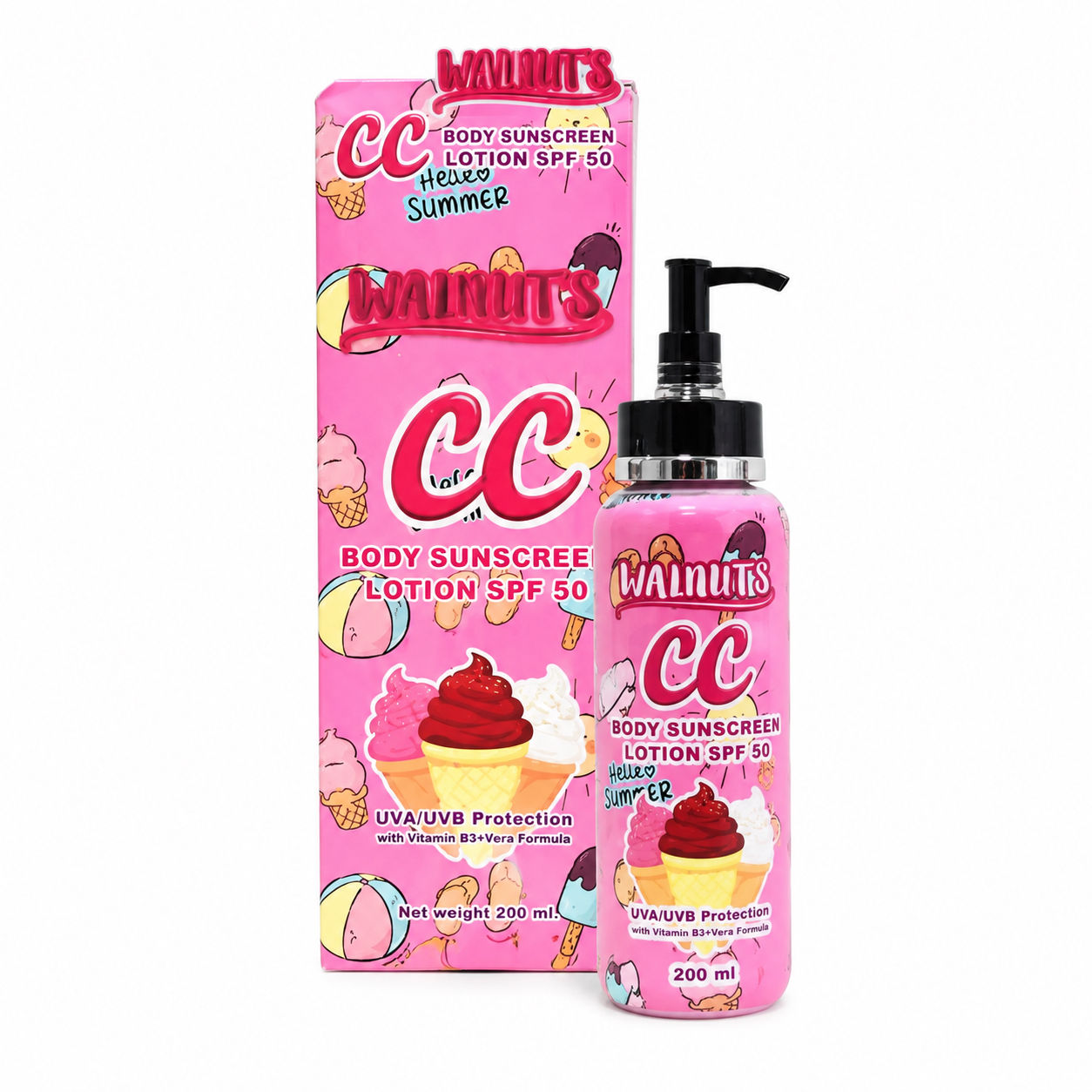 Walnut's CC Body Sunscreen Lotion SPF50 200ml $30.00Price