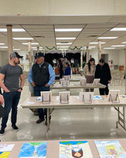 Parents and winners of the art festival