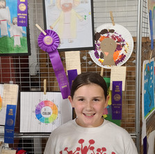 Congratulations, Elizabeth Stroot, Grand Champion in one of the arts categories at the 2023 Dakota-Thurston County Fair. Elizabeth's artwork earned 2nd place as a 4th grader in the 2023 Juried Youth Art Festival.