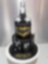 2 tier black gold batman cake