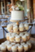 buttercream dried floral cupcake tower