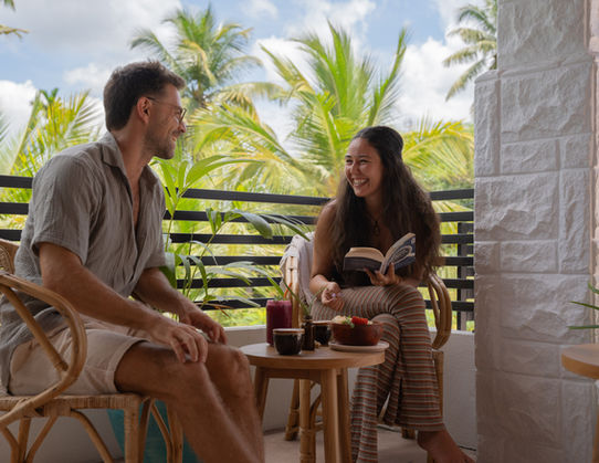 Breakfast on terrace Sri Lanka