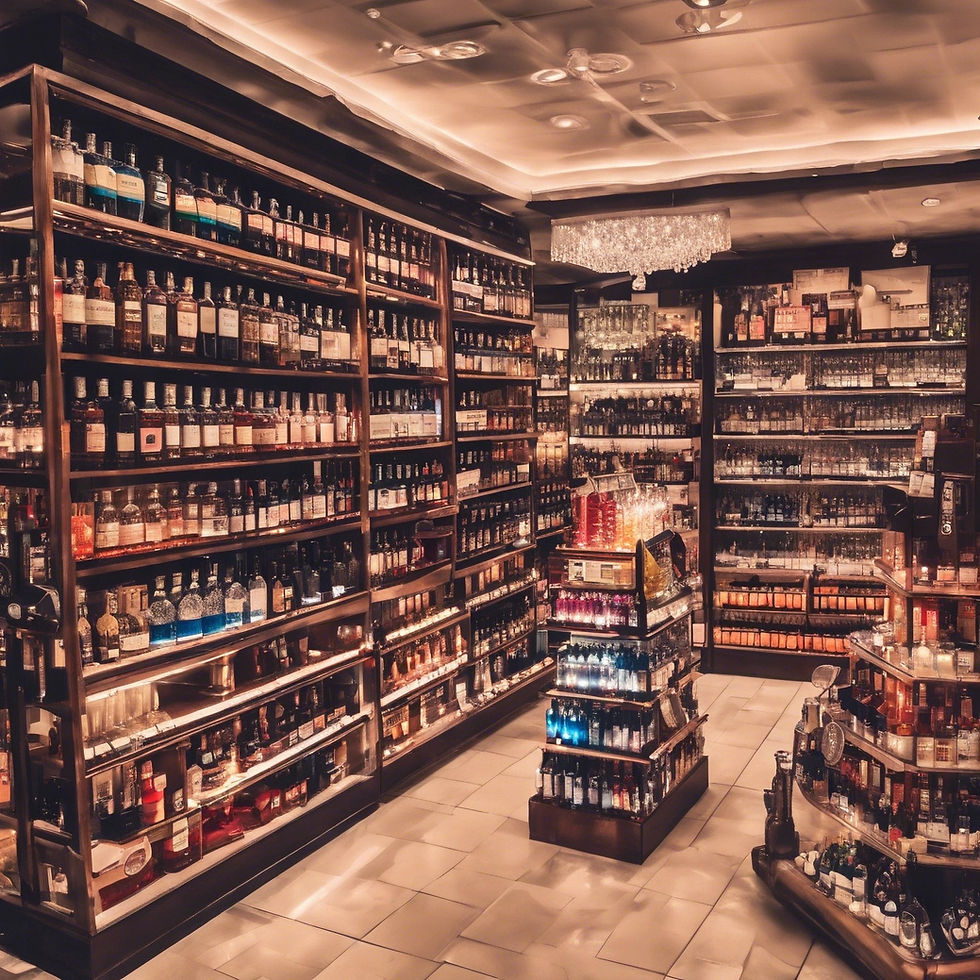 alcohol, drinks, chocolates, perfumes and electronics in a shop.jpg