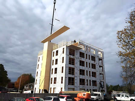 Commercial building constructed with insulated concrete forms.