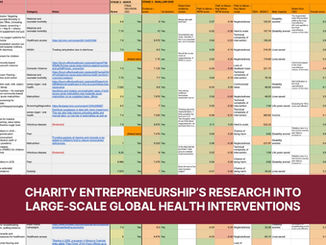 Charity Entrepreneurship’s research into large-scale global health interventions