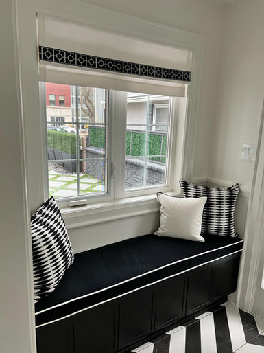 Custom Roman Valance and Bench Seat