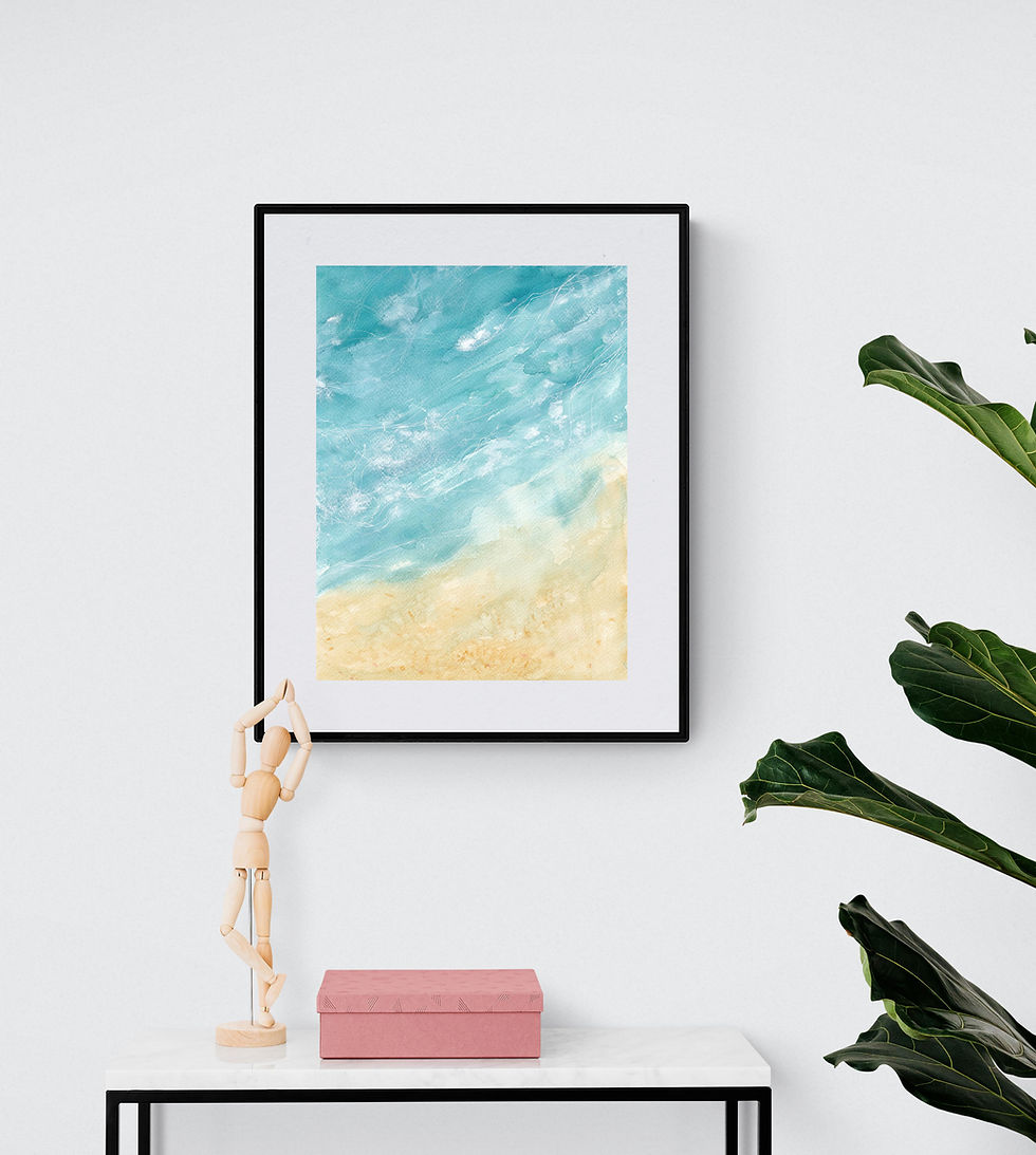 Thumbnail: blue ocean birds eye view wall art for living room