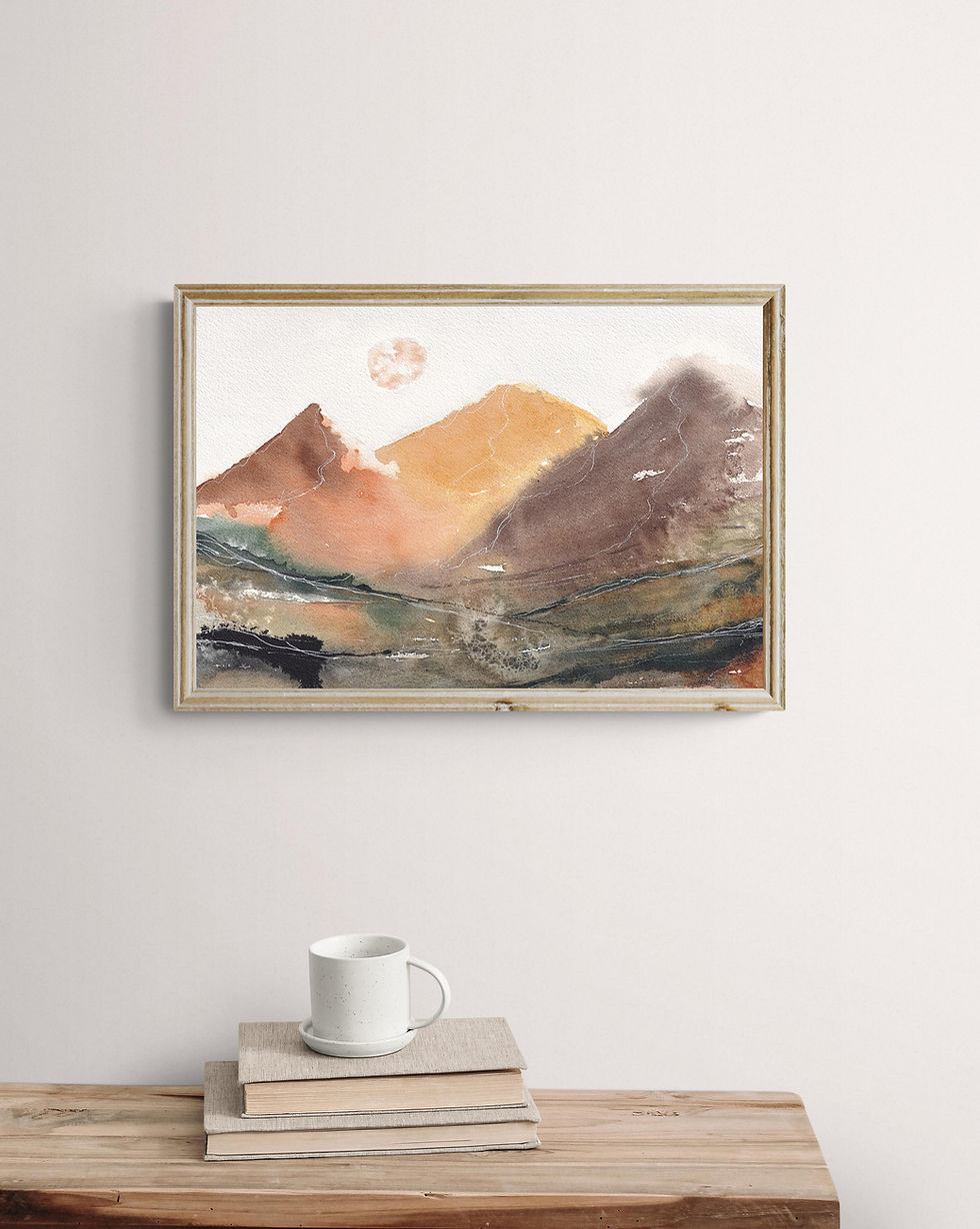 Thumbnail: mountain watercolor wall art vintage prints