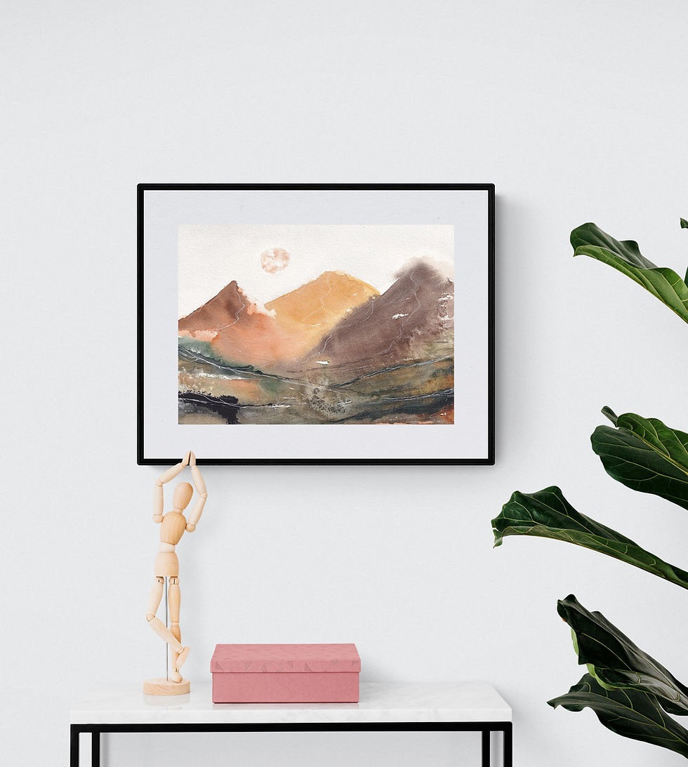 Thumbnail: Mountain earthy palette minimalist modern wall art
