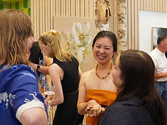 Samantha with visitors top the Kunstruim Exhibition in Amsterdam