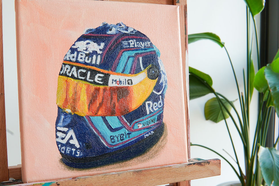 Thumbnail: Max Verstappen helmet oil painting