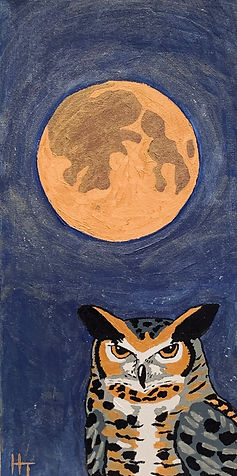 Owl Moon (2022)
20" h x 10" w
acrylic on canvas