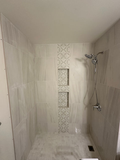 Double Niche Shower, Synergy Home Improvements, Home Remodeling, New Jersey