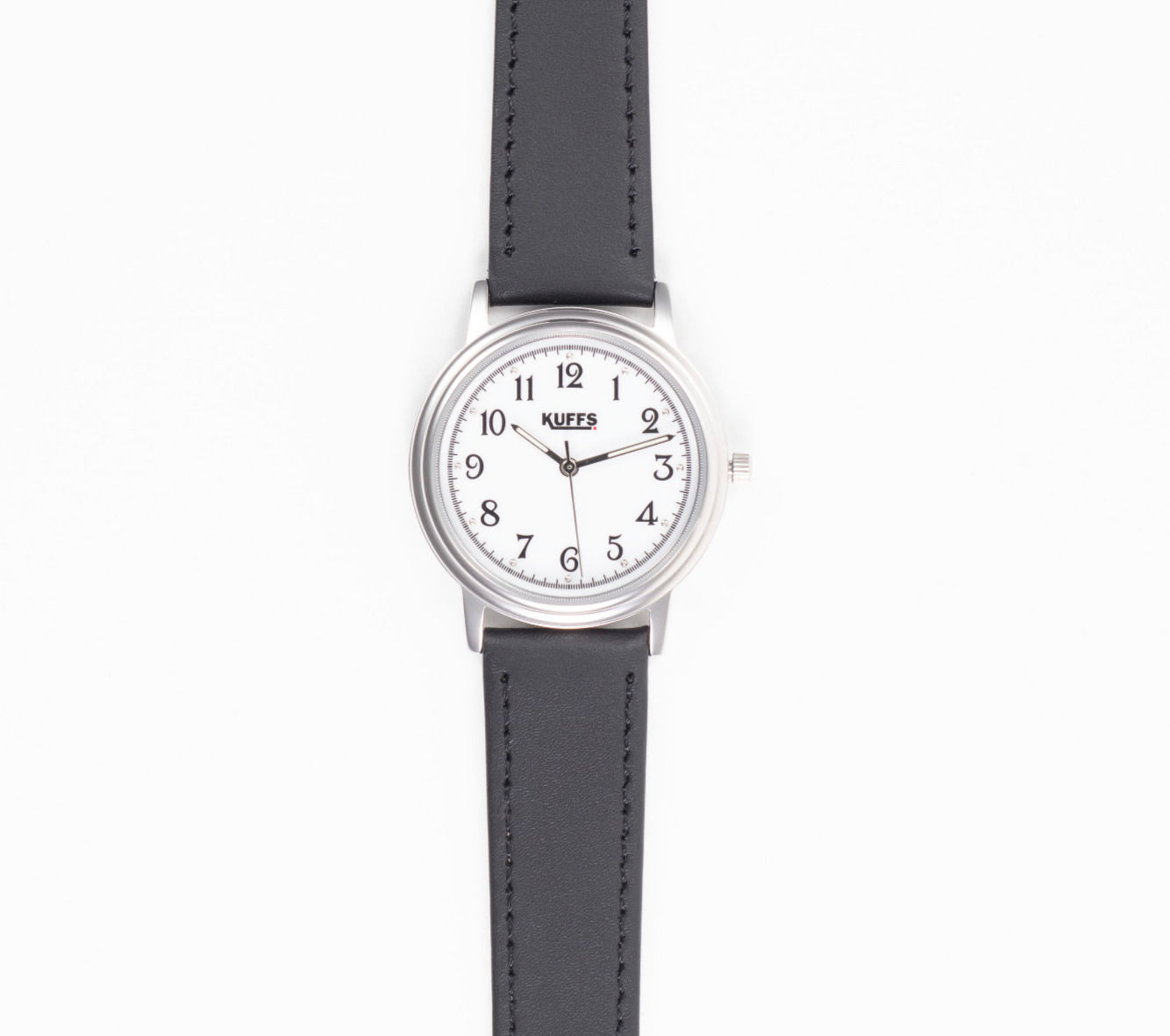 Kuffs large case Black leather strap watch KF3510B