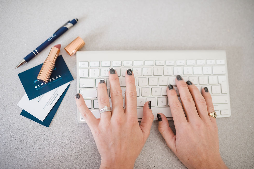 Typing at desk