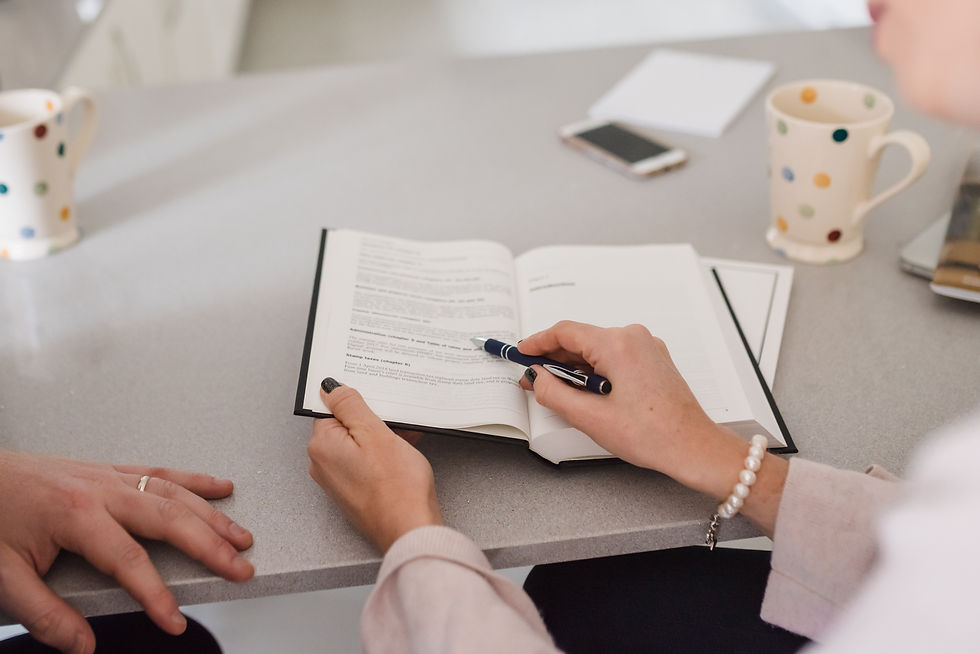 Accountant reviewing notes