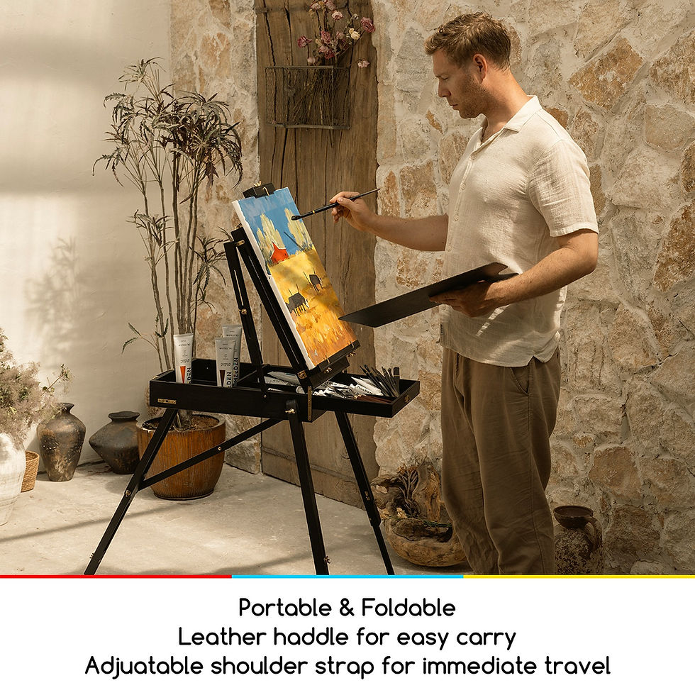 Hình thu nhỏ: Giá vẽ Vali Meeden HX-3 (Black) - MEEDEN Solid Beech Wood French Easel (Black)