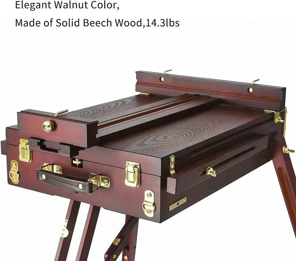Hình thu nhỏ: Giá vẽ Vali Meeden HX-3-HT - MEEDEN Solid Beech Wood French Easel (Dark Walnut)