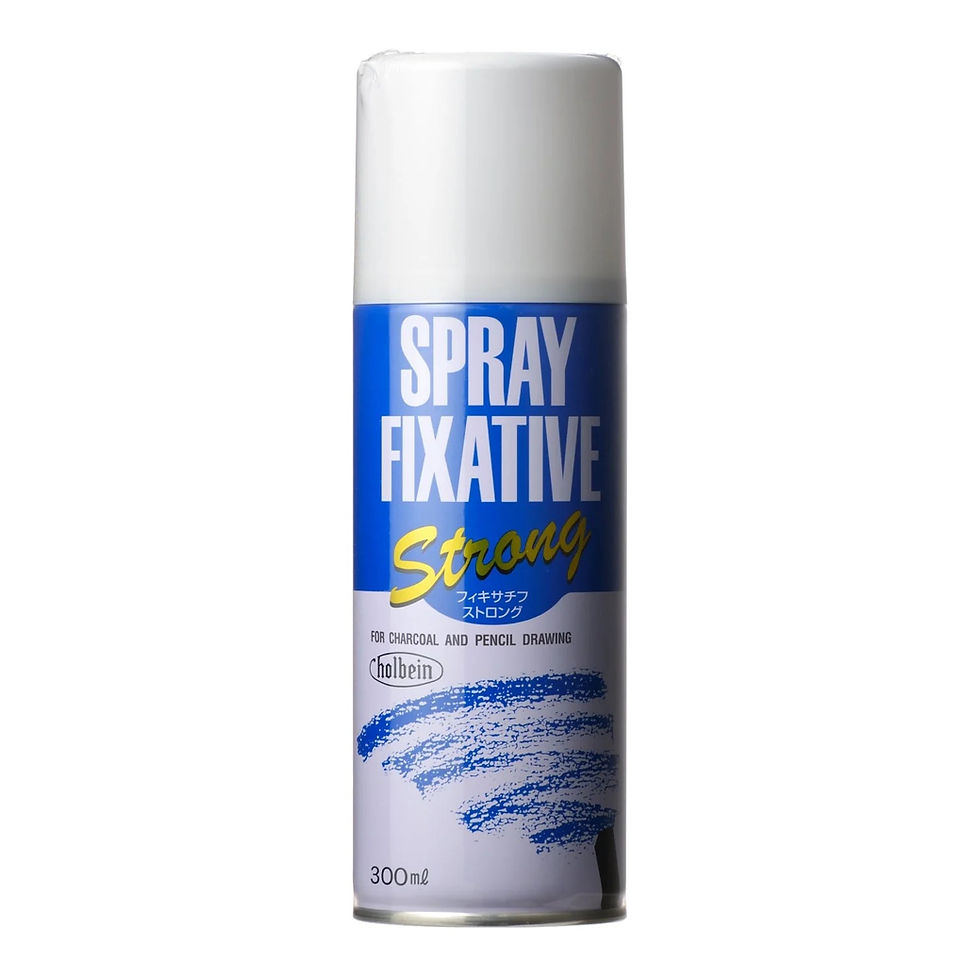 Phủ bảo vệ dày cho tranh than,chì - Holbein Spray Fixative Strong