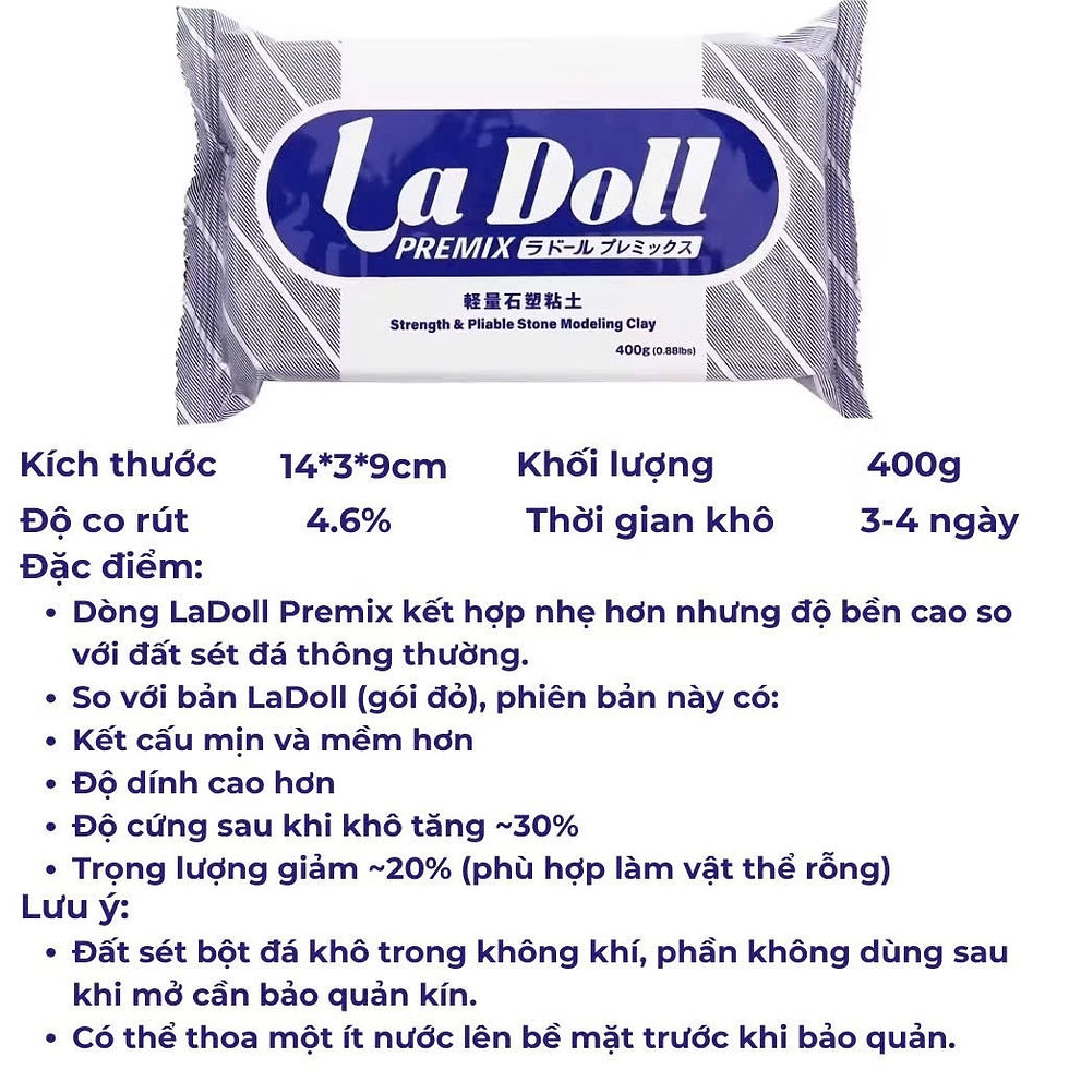 Thumbnail: Đất sét Nhật tự khô La Doll Premix 400g - La Doll Premix Air Clay 400g